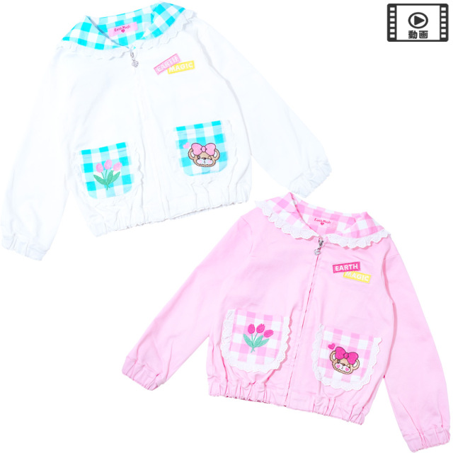 アースマジック EARTHMAGIC ギンガムツイルセーラージップブルゾン  