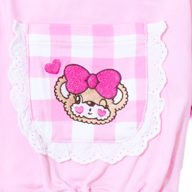 アースマジック EARTHMAGIC ギンガムツイルセーラージップブルゾン シロ ペールピンク マフィー 刺繍 2023春夏