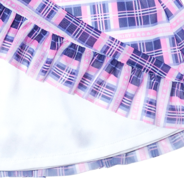 アースマジック EARTHMAGIC バックリボン襟付きドッキングチュールワンピース クロ×ネイビー エメグリ×シロ マフィー 半袖 2023春夏