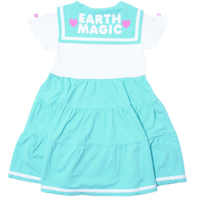 アースマジック EARTHMAGIC セーラーカラーベア天竺ワンピース ペールピンク エメグリ マフィー 半袖 2023春夏