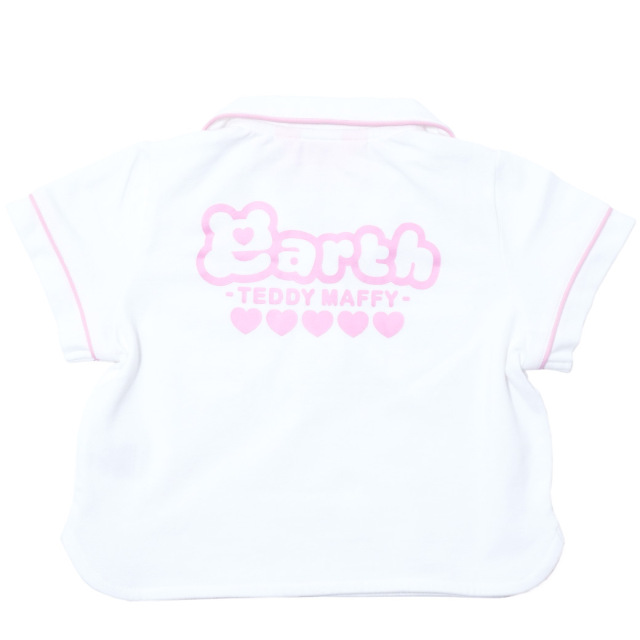 アースマジック EARTHMAGIC カノコショート丈ポロシャツ シロ ペールピンク マフィー 半袖 刺繍 2023春夏