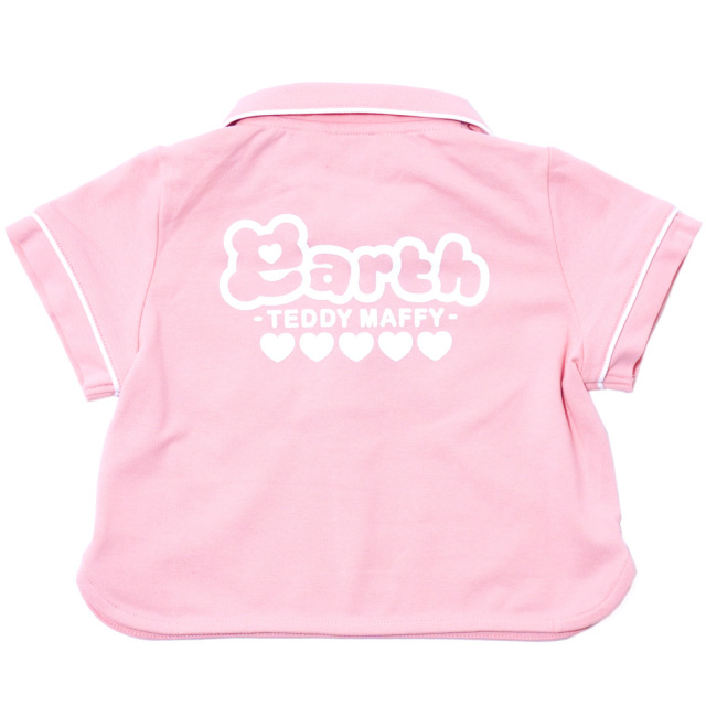 アースマジック EARTHMAGIC カノコショート丈ポロシャツ シロ ペールピンク マフィー 半袖 刺繍 2023春夏