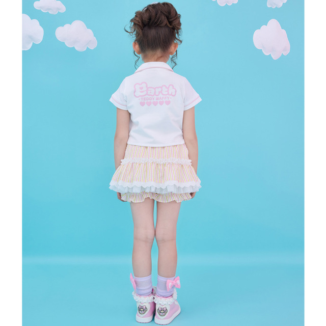 アースマジック EARTHMAGIC カノコショート丈ポロシャツ シロ ペールピンク マフィー 半袖 刺繍 2023春夏