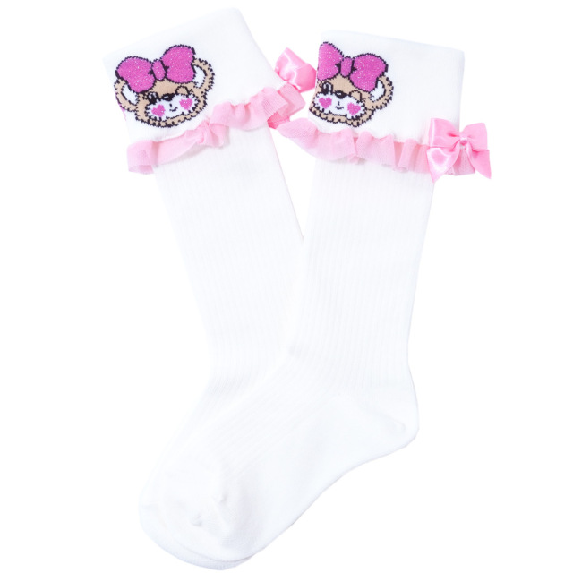 アースマジック EARTHMAGIC リブ編みハイソックス シロ ペールピンク サックス マフィー 靴下 日本製 2023春夏