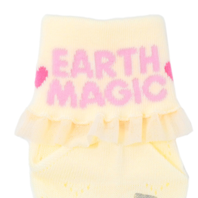 アースマジック EARTHMAGIC 針抜きハート柄折り返しショートソックス マフィー 靴下 日本製 2023春夏