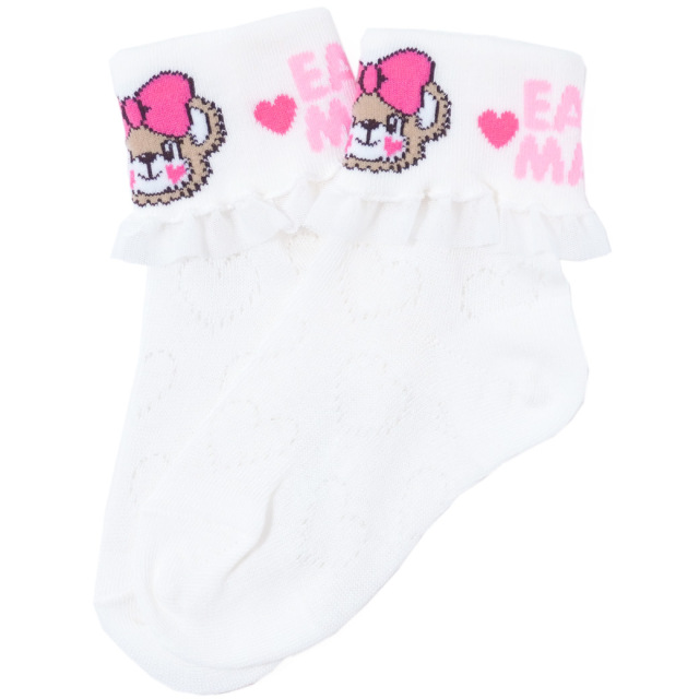 アースマジック EARTHMAGIC 針抜きハート柄折り返しショートソックス マフィー 靴下 日本製 2023春夏