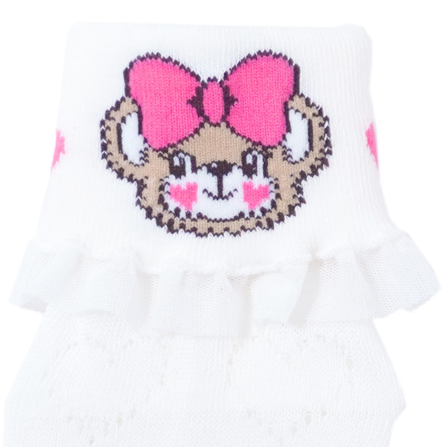 アースマジック EARTHMAGIC 針抜きハート柄折り返しショートソックス マフィー 靴下 日本製 2023春夏