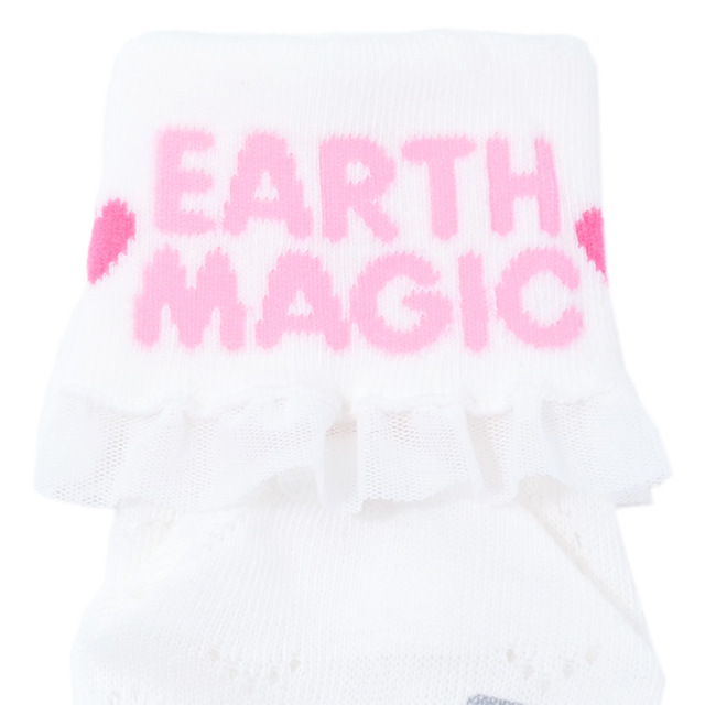 アースマジック EARTHMAGIC 針抜きハート柄折り返しショートソックス マフィー 靴下 日本製 2023春夏