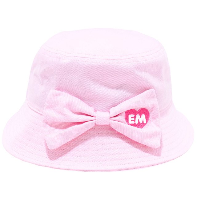 【新品】Emelald Blue　ピンク　兎毛帽子 リボン付 ニット帽子 うさぎ 耳付き レディース ウサギ耳 うさ耳 帽子