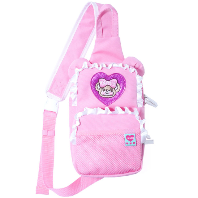 アースマジック EARTHMAGIC クマ耳付きボディバッグ シロ ペールピンク