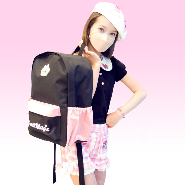 アースマジック EARTHMAGIC マフィーキッズリュック シロ総柄 クロ デイパック ナップサック 2023春夏