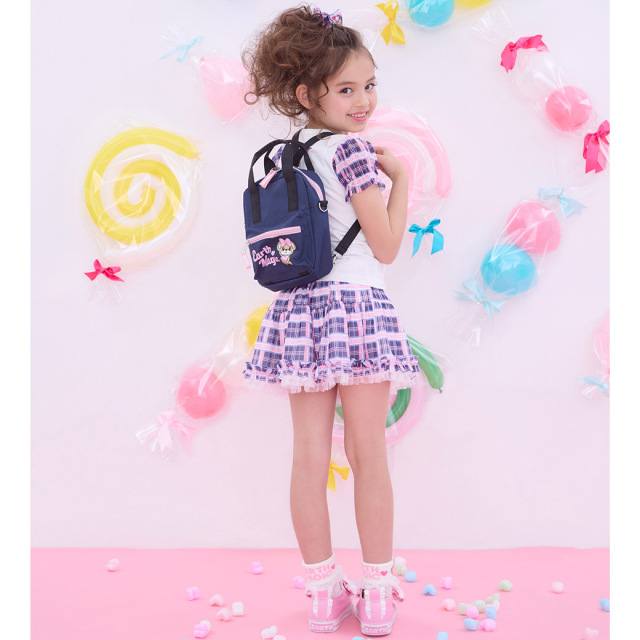 アースマジック EARTHMAGIC マフィープリント3wayミニリュック ペールピンク ネイビー ショルダーバッグ ハンドバッグ 2023春夏