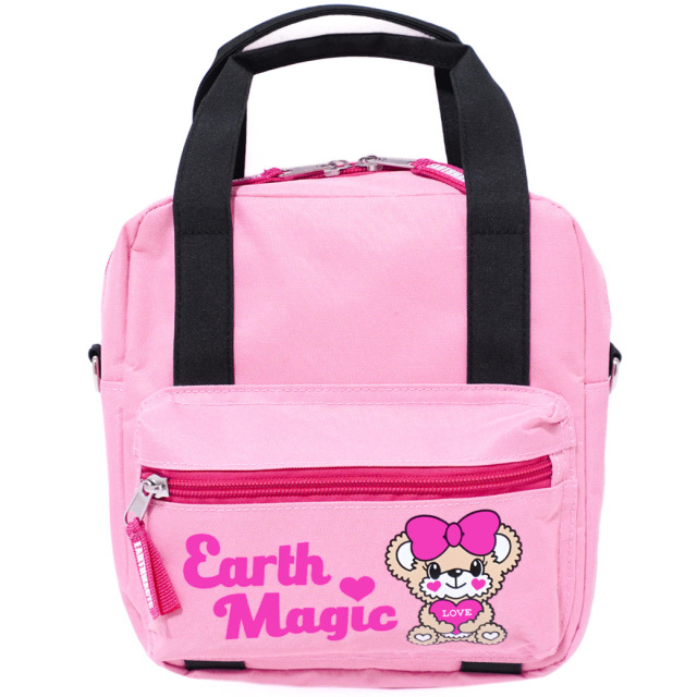 アースマジック EARTHMAGIC マフィープリント3wayミニリュック ペールピンク ネイビー ショルダーバッグ ハンドバッグ 2023春夏