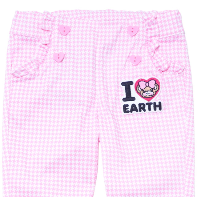 アースマジック EARTHMAGIC 千鳥格子柄2wayサロペット クロ ペールピンク マフィー オールインワン ロングパンツ 2023秋冬