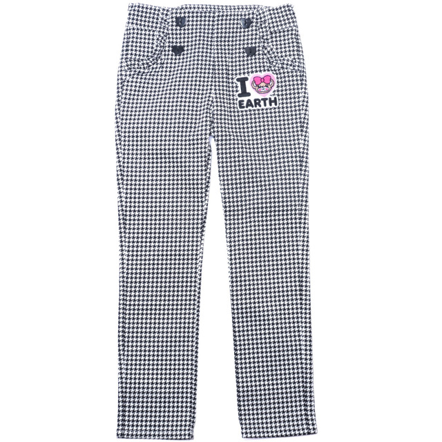 アースマジック EARTHMAGIC 千鳥格子柄2wayサロペット クロ ペールピンク マフィー オールインワン ロングパンツ 2023秋冬