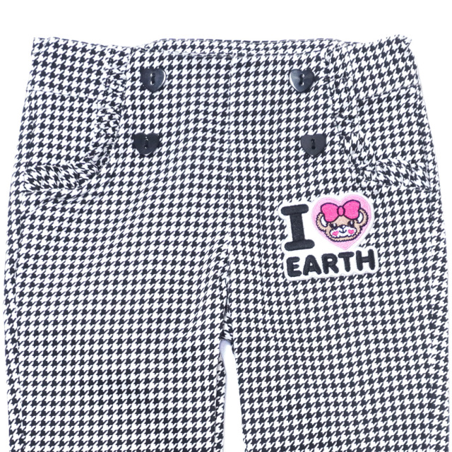 アースマジック EARTHMAGIC 千鳥格子柄2wayサロペット クロ ペールピンク マフィー オールインワン ロングパンツ 2023秋冬