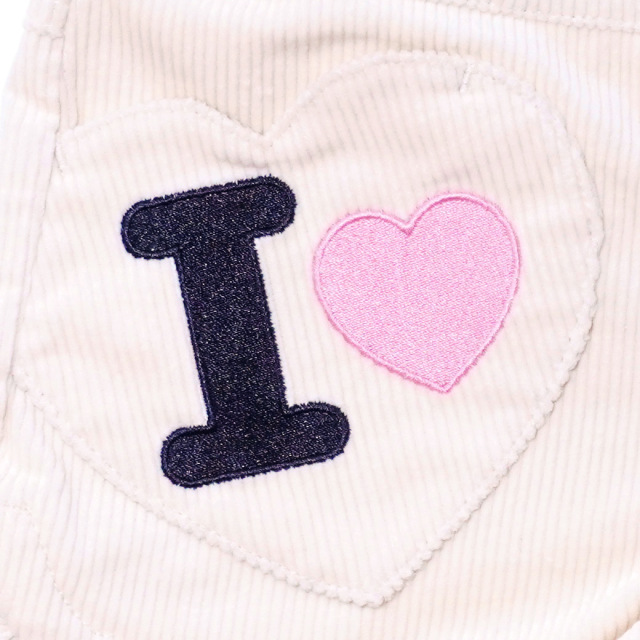 アースマジック EARTHMAGIC ハートポケットコーデュロイショートパンツ アイボリー ペールピンク マフィー 刺繍 2023秋冬