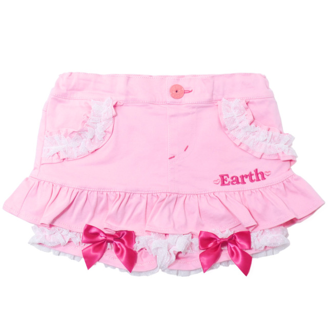 アースマジック EARTHMAGIC カラーデニムスカートonパンツ  