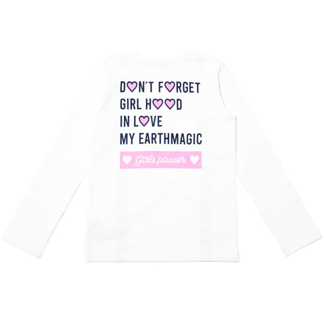 アースマジック EARTHMAGIC フェイクサスペンダー長袖Tシャツ シロ ラベンダー マフィー