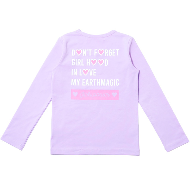 アースマジック EARTHMAGIC フェイクサスペンダー長袖Tシャツ シロ ラベンダー マフィー