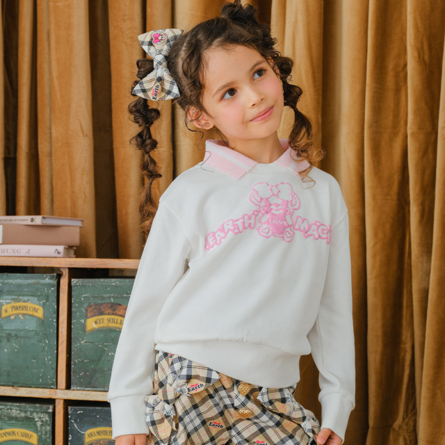 アースマジック　トレーナー アースマジック EARTHMAGIC 襟付き発泡プリントトレーナー オフシロ