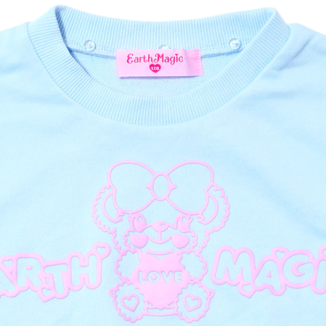 アースマジック EARTHMAGIC 襟付き発泡プリントトレーナー オフシロ