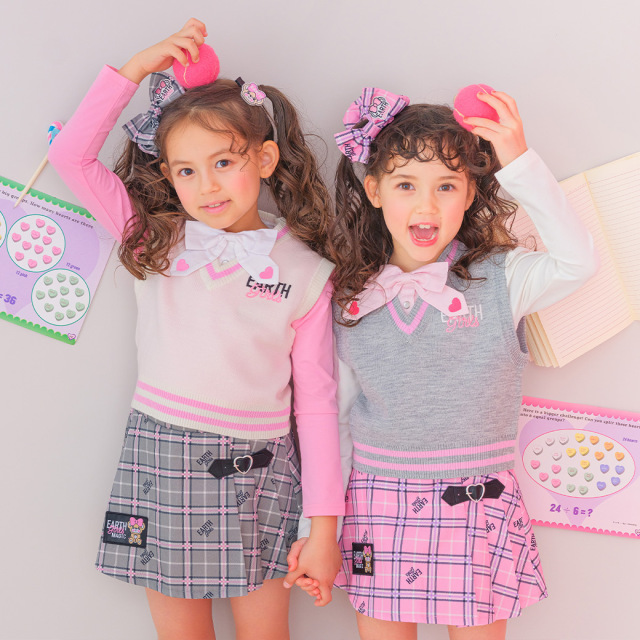 アースマジック EARTHMAGIC Vネックニットベスト シロ グレー マフィー  