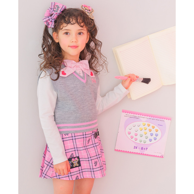 アースマジック EARTHMAGIC Vネックニットベスト シロ グレー マフィー  