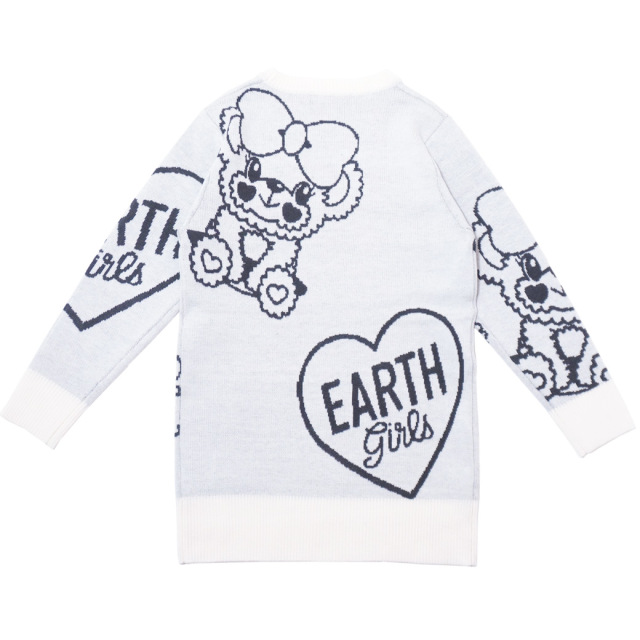 アースマジック EARTHMAGIC マフィーグラフィックニットワンピース シロ ペールピンク 2023秋冬