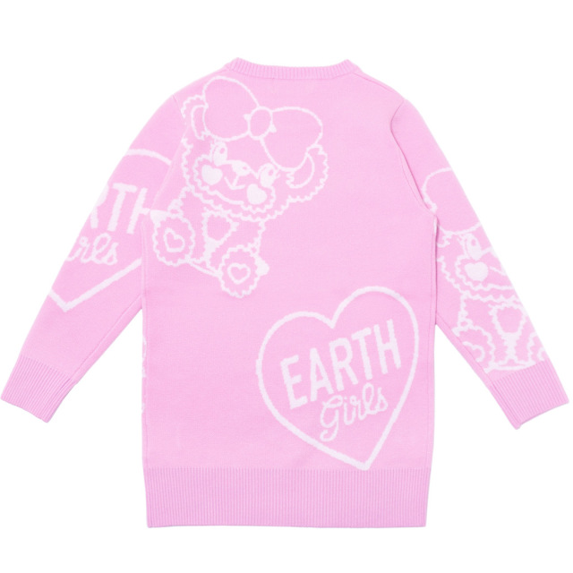 アースマジック EARTHMAGIC マフィーグラフィックニットワンピース シロ ペールピンク 2023秋冬