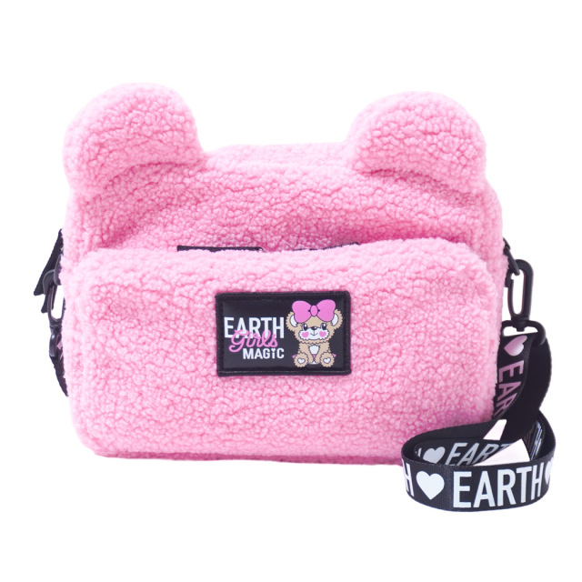 アースマジック EARTHMAGIC クマ耳ボアショルダーバッグ シロ ペールピンク マフィー 2023秋冬