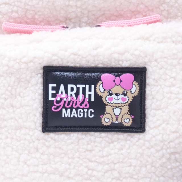 アースマジック EARTHMAGIC クマ耳ボアショルダーバッグ シロ ペールピンク マフィー 2023秋冬
