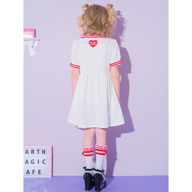 スクエアネックダンガリーワンピース