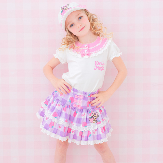 ストロベリーギンガムチェック柄スカート(インナーパンツ付) 