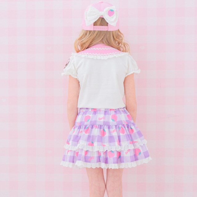 ストロベリーギンガムチェック柄スカート(インナーパンツ付) 