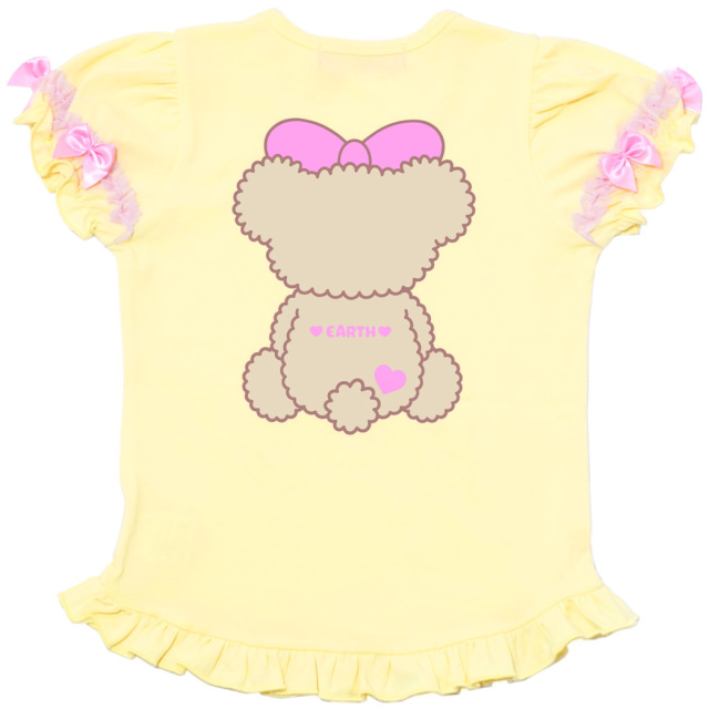 アースマジック EARTHMAGIC 両面マフィープリントフリルTシャツ シロ クリームイエロー 半袖 2024春