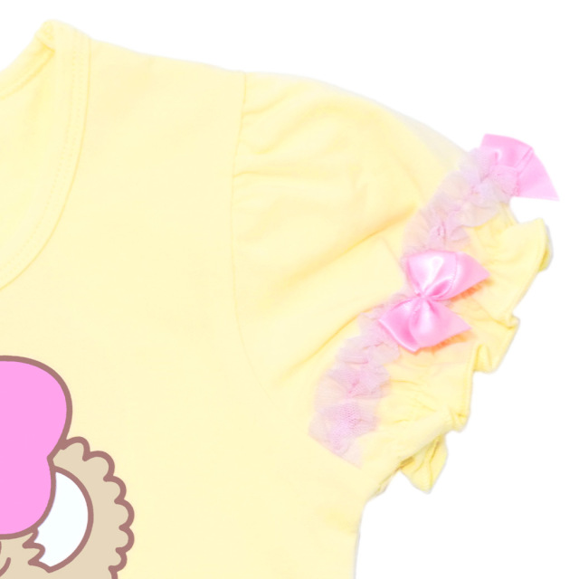 アースマジック EARTHMAGIC 両面マフィープリントフリルTシャツ シロ クリームイエロー 半袖 2024春