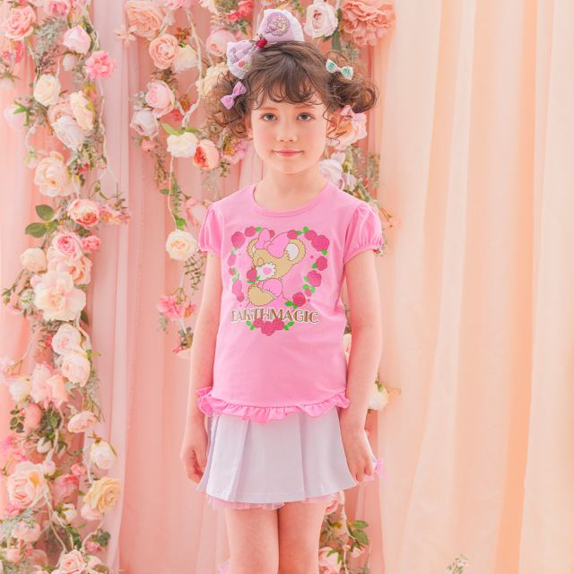 ローズ＆マフィープリントTシャツ