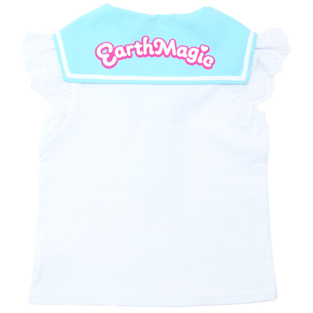 袖レースセーラーカラーTシャツ