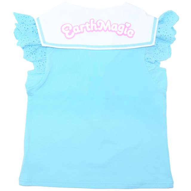 袖レースセーラーカラーTシャツ