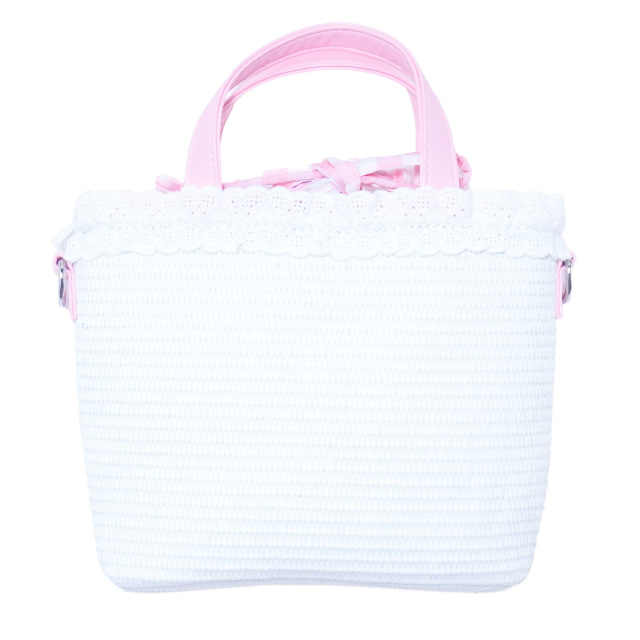 アースマジック EARTHMAGIC ギンガムチェック巾着付き2wayカゴバッグ シロ マフィー ショルダーバッグ 2024春