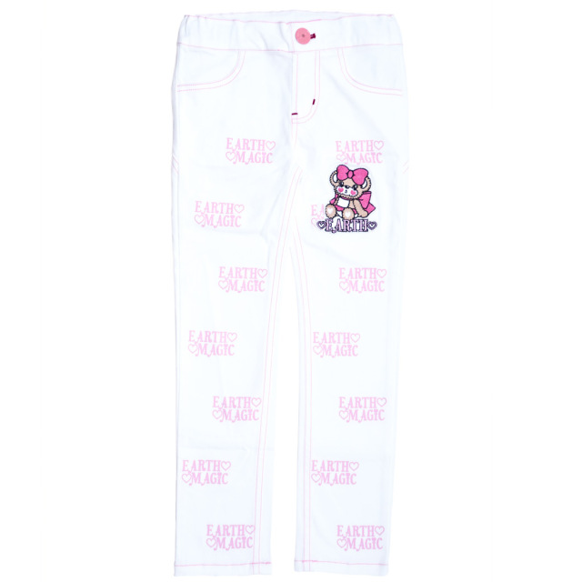 ロゴプリントストレッチデニムロングパンツ