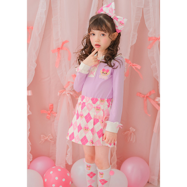 ツイル地アーガイル柄プリーツスカート