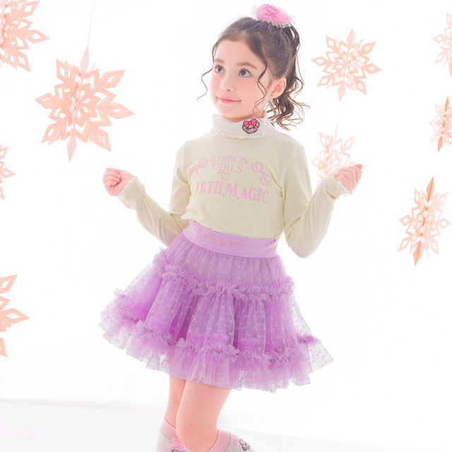 ハートチュールボリュームティアードスカート