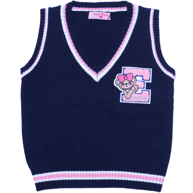 Vネックレタードニットベスト