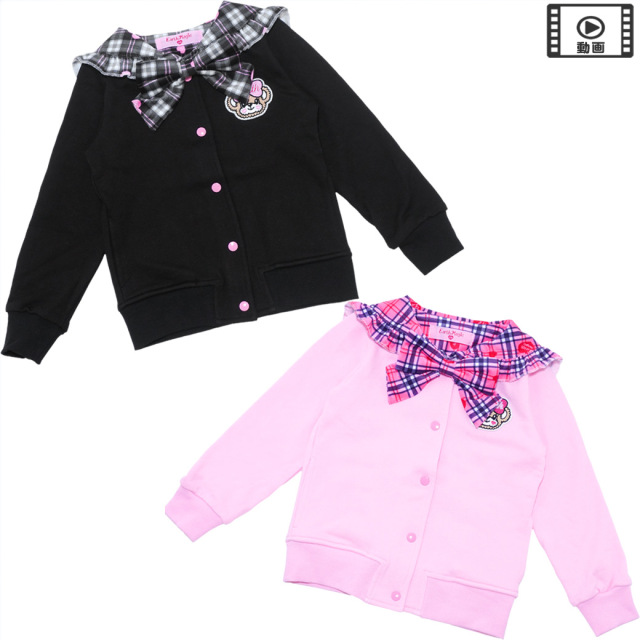 ベロアチェック×裏毛セーラーブルゾン