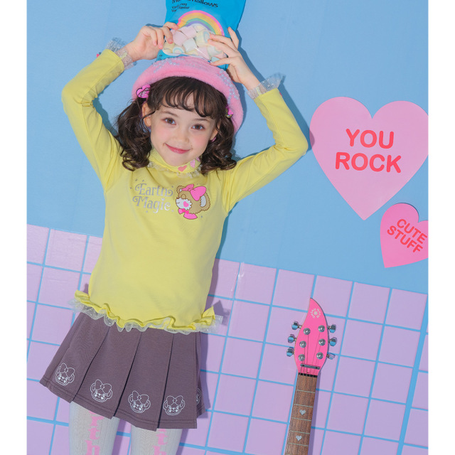 ベア天フリルタートル長袖Tシャツ