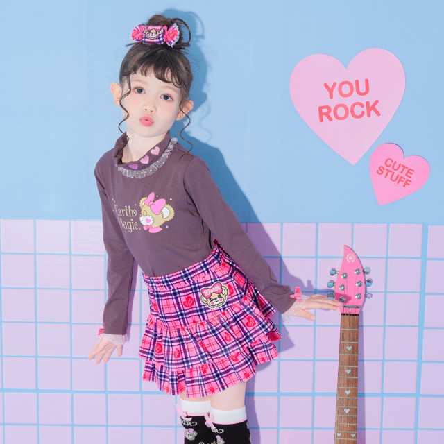 ベア天フリルタートル長袖Tシャツ