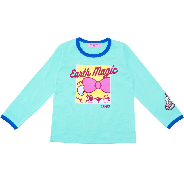 配色マフィープリント長袖Tシャツ(AR機能付)