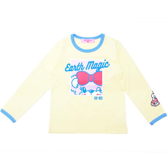 配色マフィープリント長袖Tシャツ(AR機能付)